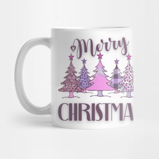 Merry Christmas pink plaid tree Mug